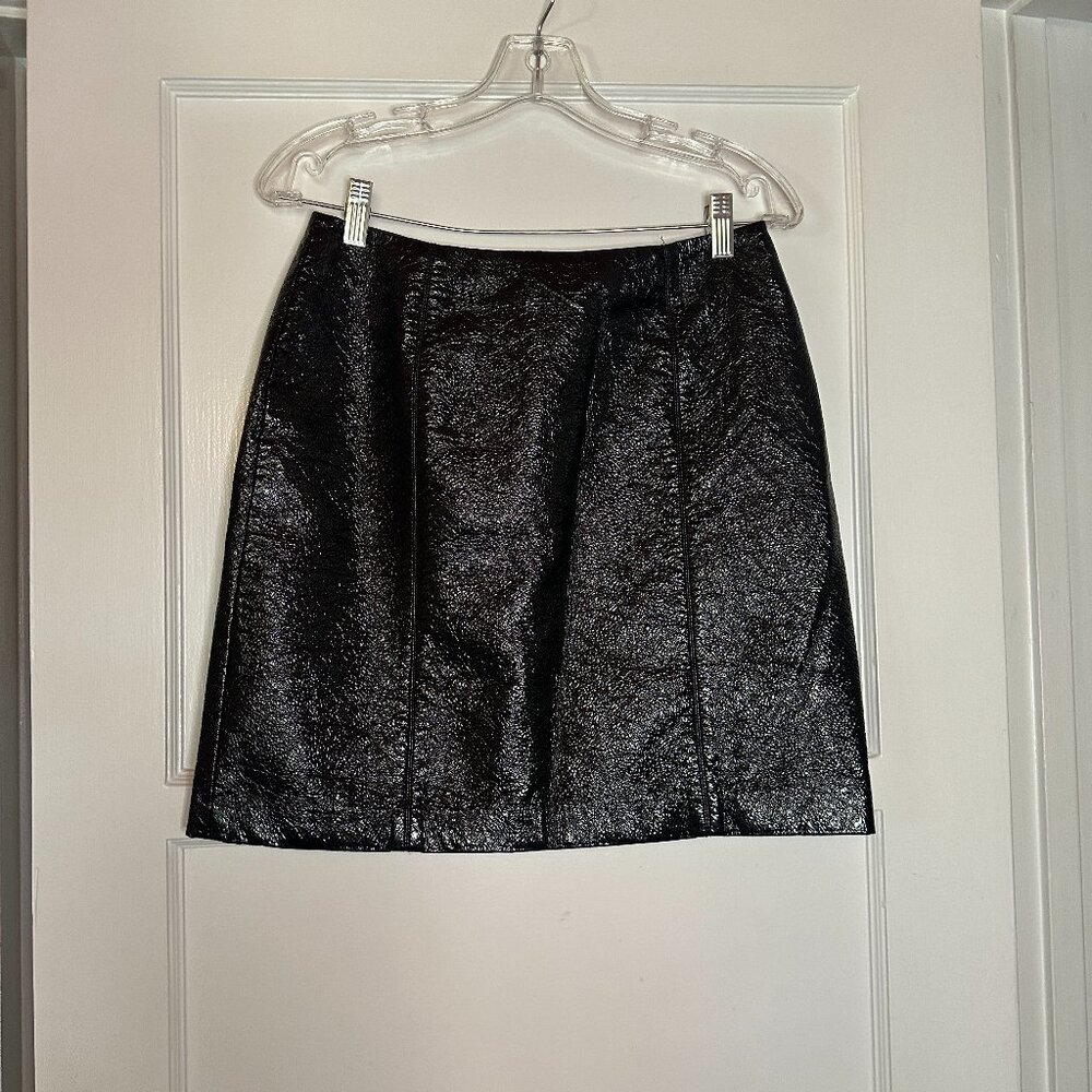 Black Mini Shinny Skirt - Size 8